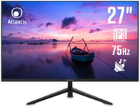 Moniteur 27 pouces, écran 27"" IPS 75Hz, Full HD 1920x1080, VGA HDMI, MULTIMEDIAL, FreeSync, sortie audio/casque, inclinable, réponse 5ms, contraste 1000:1, angle 178/178, câble HDMI 1.5m