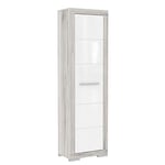 Forte Armoire penderie, Bois d'ingénierie Métal Plastique, Blanc Brillant, Grand modèle