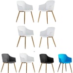 Life Interiors - Lot de 4 chaises en plastique Eden avec coussins en similicuir - Chaise de salle à manger rembourrée pour salle à manger, cuisine