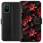 OnePlus 8T Musta Lompakkokotelo Intensiva blommor