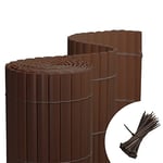 jarolift Canisse en PVC Standard Brise Vue pour Jardin Balcon Terrasse Habillage De Balcon Clôture,100 x 900 cm (1x 4m + 1x 5m De Longueur),Marron, Inclus 100 Serre-Câbles Marron