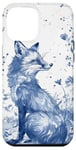 Coque pour iPhone 12 Pro Max Blue Fox Chinoiserie French Esthétique Toile Fille