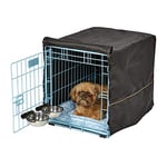 MidWest Homes for Pets 1522DD-KIT Kit Cage pour chiens iCrate 58,4 cm, modèle amélioré, double porte, comprenant une cage pour chien, un lit pour animal domestique, Bleu