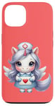 Coque pour iPhone 13 Valentine Unicorn Caring Nurse Love Healthcare Poney magique