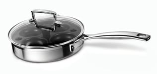 Le Creuset Sauteuse en Acier Inoxydable avec Insert à Œufs, 20 x 5 cm, Acier Inoxydable 3-Ply, 96204220001000