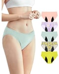 Neione Culotte Menstruelle Lavable Bikini Menstruel Slip Bresilien pour Règle Flux Léger Femme Grande Taille Lot de 5 Romance 4XL