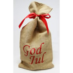 Jutesäck “God Jul” med rött sidenband, Large, 60x30cm multifärg