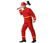 Atosa Costume Complet De Pompier Homme Adulte Rouge Réfléchissant Jaune Ensemble Veste Et Pantalon D'urgence Pour Fête Halloween Et Carnaval XS-S