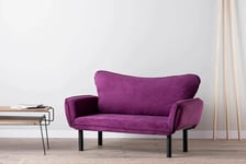 Dmora - Canapé lit 2 Places Asterope, Divan Transformable, Canapé pour invités, Fauteuil lit conteneur, 140x65 h70 cm, Violet