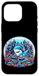 Coque pour iPhone 16 Pro Casque Dj Shark mignon drôle de requin pour hommes, femmes, enfants