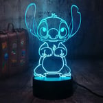 Lilo & Stitch Lampa Tecknad Söt Stitch Figur Vänner 3D LED