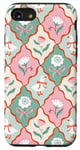 Coque pour iPhone SE (2020) / 7 / 8 Nœud floral vert sauge et rose avec nœud floral et oie