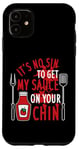 Coque pour iPhone 11 Barbecue humoristique It's No Sin To Get My Sauce On Your Chin