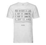 T-Shirt Homme Col Rond Coluche Citations Célèbres Pour Critiquer Les Gens Il Faut Les Connaître