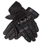 OZONE MOTO RS600 Short Gants de Moto | Cuir | Protections pour Noix et Doigts | Ventilation par Inserts perforés