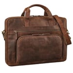 STILORD 'Cyrus' Grand Sac Ordinateur 17 Pouces Homme Cuir Vintage Sac d'affaire Cuir Véritable Sac à Bandoulière pour Laptop 17,3 Pouces Travail Voyage, Couleur:zamora - marron