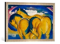 Kunst für Alle 'Encadré Image de Franz Marc Les Petits Chevaux Jaunes, d'art dans Le Cadre de Haute qualité Photos Fait Main, 60 x 40 cm, Argent Raya