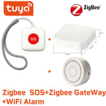 capteur SOS,alarme pour personnes âgées,étanche,interrupteur d'urgence,fonctionne avec Tuya Zigbee hub,application Smartlife - Type SOS Alarm Gateway