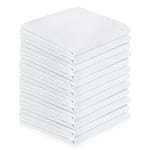 Aomig Homme Mouchoir Carré, 12 Pièces Ensemble de Pochettes Classiques, Mouchoir Tissu Blanc Grande Taille 40cm x 40cm, Coton Doux avec Classique Rayures Mouchoir pour Mariage Soirée Business