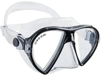 Cressi Ocean Mask - Unisex Diving Snorkeling Mask with Tempered Separated Glasses, Clear/Black