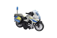 Kids Globe 510247 - Moto de Police - Véhicule d'intervention avec lumière et Son - Moteur à rétraction - Jouet en Plastique - Piles incluses