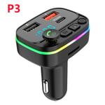 Auton pikalataus Bluetooth 5.0 FM-lähetin PD 18W Dual USB 3.1A värikäs Ambient Light tupakansytytin MP3-musiikkisoitin