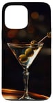 Coque pour iPhone 13 Pro Max Martini Olive Verte Barman Vodka Gin Cocktail Boisson