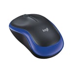 Logitech M185 Wireless Mouse, 2.4GHz with USB Mini Receiver, 12-Month Battery Life, 1000 DPI Optical Tracking, Ambidextrous, Compatible with PC, Mac, Laptop - Blue