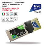 Pack Module CI+ We Cam Tivusat HD + Carte Bouquet Tv Italien Digiquest 74 chaines, HD, via le Satellite HOTBIRD 13 EST