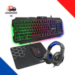 Ensemble Gaming 4 en 1 Clavier, souris, casque et tapis - THE G-LAB