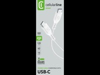 CellularLine ladekabel USB-C til USB-C 2m - Hvit