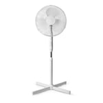 Gulv ventilator ø40 cm - 3 hastigheder og justerbar højde - Med fjernbetjening - Hvid