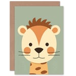 Cute Zoo Animal Shapes for Child Kids Birthday Toddler Baby Blank Greeting Card