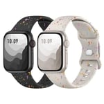 Suitisbest Lot de 2 bracelets compatibles avec Apple Watch 38 mm, 40 mm, 41 mm, 42 mm, 44 mm, 45 mm, 46 mm, 49 mm, en silicone, avec fermeture à pression pour Apple Watch 10 9 8 SE 7 6 5 4 3 2 1