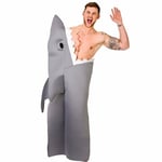 Mens Funny Shark Costume Adult Novelty Stag Party Fancy Dress One Size Std