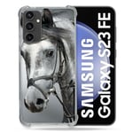 Cokitec Coque Renforcée pour Samsung Galaxy S23 FE Animal Cheval Blanc