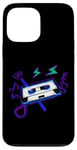 Coque pour iPhone 13 Pro Max Cassette Tape Pencil années 80 rétro vintage musique rétro