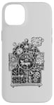 Coque pour iPhone 14 Plus Horloge de course à pied en hickory style steampunk, souris