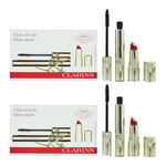 Clarins Womens Glam Squad Gift Set - Mascara 8ml + Joli Rouge Velvet Lipstick 1.5g x 2 - One Size