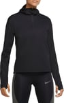 Women's Nike Shield Run Division 1/2 Zip Hooded Running Jacket Sz S Black