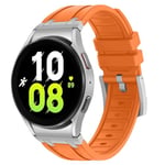 HITZEE Compatible avec Samsung Galaxy Watch 7/FE/6/5/4 Band 44mm 40mm/Watch 6 Classic 47mm 43mm/Watch 5 Pro/Watch 4 Classic, 20mm No Gap Bracelet en Silicone pour Femmes/Hommes, Orange