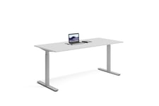 Wulff Höj och sänkbart skrivbord 180x80cm Färg på stativ: Silvergrå - bordsskiva: Ljusgrå