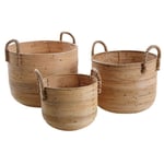 Cache-pot ronds en poelet - Marque - Lot de 3 - Dimensions 29x23 cm, 35x28 cm, 40x32 cm