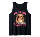 Floral Squirrel Lover Women Just A Girl Who Loves Squirrels Tank Top