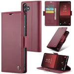 Samsung Galaxy A35 5G      Pu Wallet Case    [Maroon]