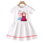 Elsa Anna Frozen Disney Girls Princess Dress White 140 Cm