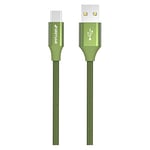 GreyLime Câble USB A vers USB-C pour Samsung, Android, Nokia, Huawei, appareil photo Vert 1 m