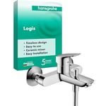 hansgrohe Logis - Mitigeur baignoire apparent, Robinet baignoire 2 sorties, Mitigeur monocommande, Chromé, 71400000