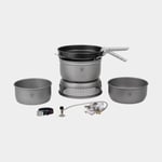 Trangia Gaskök 25 Large, 2100 W + 2 kittlar & vindskydd i HA / hårdanodiserad aluminium 1 stekpanna NS Non Stick-teflon griptång rem, SIP Power Gas (230 gram)