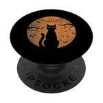 Chat effrayant Halloween Moon Hocus Pocus Catcus PopSockets PopGrip Adhésif